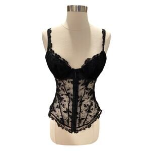 La Perla Black Lace Corset Bustier Y2K Made in Italy